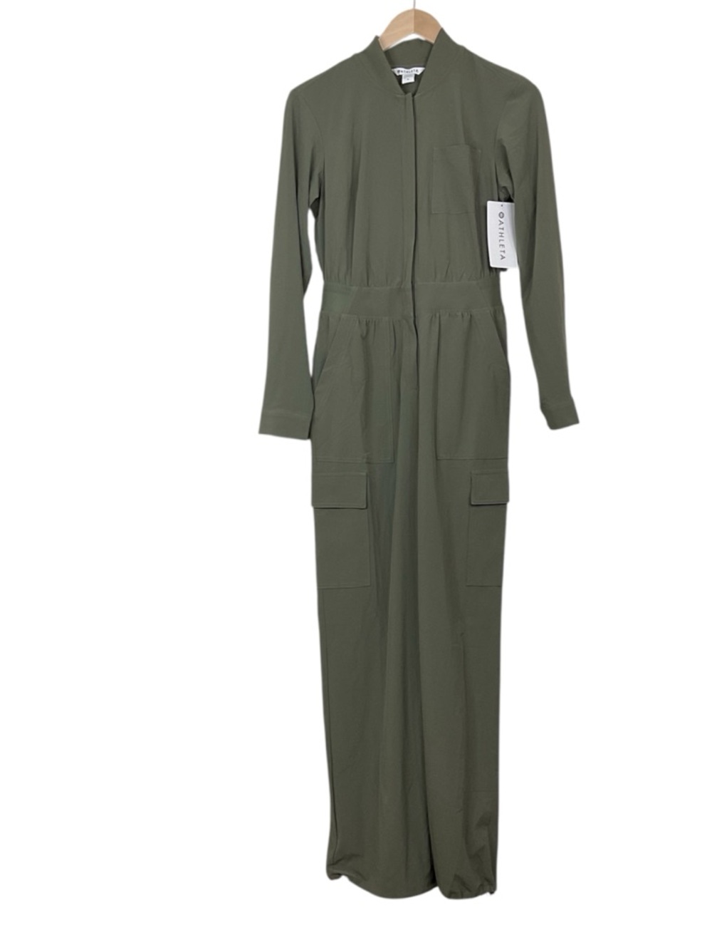 Athleta Brooklyn Long Sleeve Jumpsuit In Green Size 0 - Picture 7 of 7